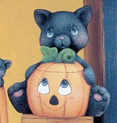 cat w/pumpkin
