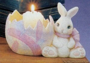 bunny cracked egg candle cup