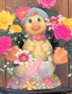 small duck with flower base small duck with flower base