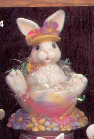 small bunny with flower base small bunny with flower base