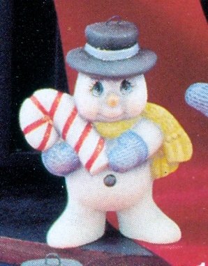snowman with candy cane orn. snowman with candy cane orn.