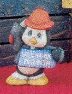 penguin with sign ornament penguin with sign ornament