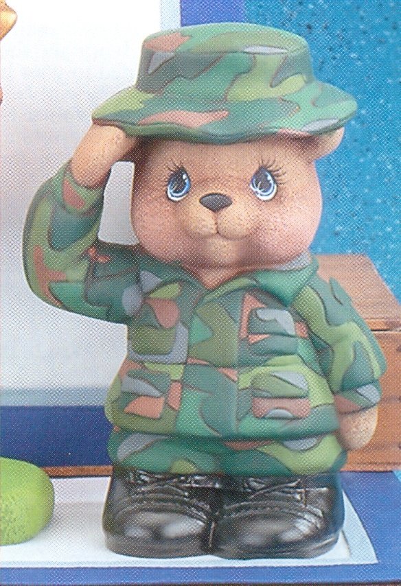 saluting military bear