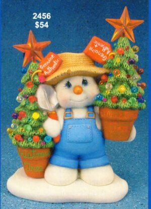 xmas tree farmer snowman