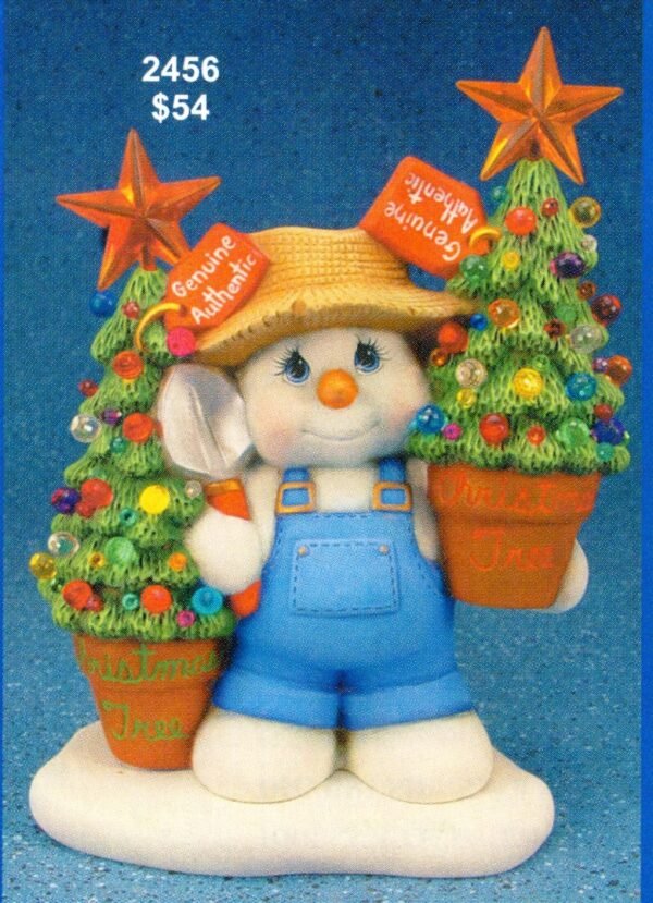xmas tree farmer snowman