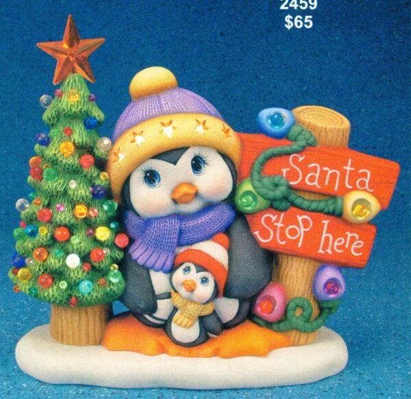 santa stop here penguins