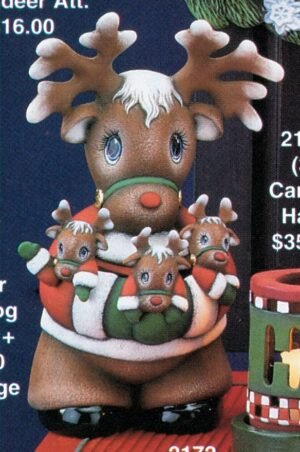 santa reindeer w/babies santa reindeer w/babies
