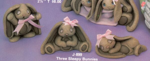 three sleepy bunnies